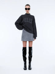 ENA Pelly II GLITTER Collegiate Sweatshirt - Off Black