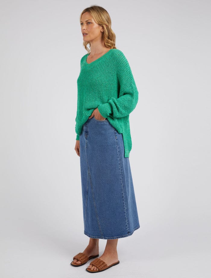 Elm Lifestyle II RACHELE V Neck Knit - Greenbriar