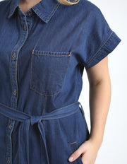 Elm Lifestyle II EVERLEIGH Denim Dress - dark blue wash