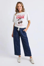 Elm Lifestyle II AMORE Cerise Cherry Tee - marshmallow