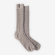 Lamington II MERINO Wool Sunday Socks Chunky Cable Knit - Bluff