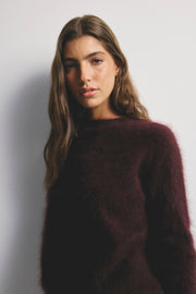 World Of Nomads II ADELE Cashmere Crew Neck Knit - Aubergine