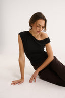 Valentina Off Shoulder Top - Black