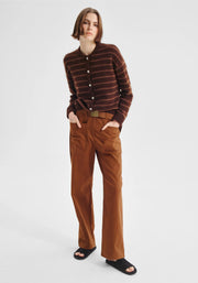 Morrison II ALBI Knit Cardigan - toffee stripe