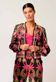 OnceWas II ARABELLA Reversible Viscose Detail Jacket - Anthos Lotos / Black