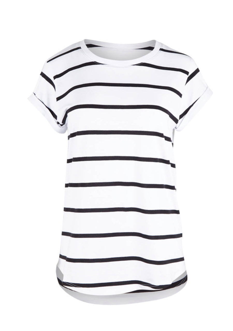 Foxwood II MANLY Stripe Tee - White / Black