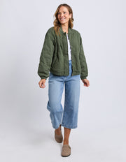 Elm Lifestyle II JEAN Quilted BOMBER Jacket - clover