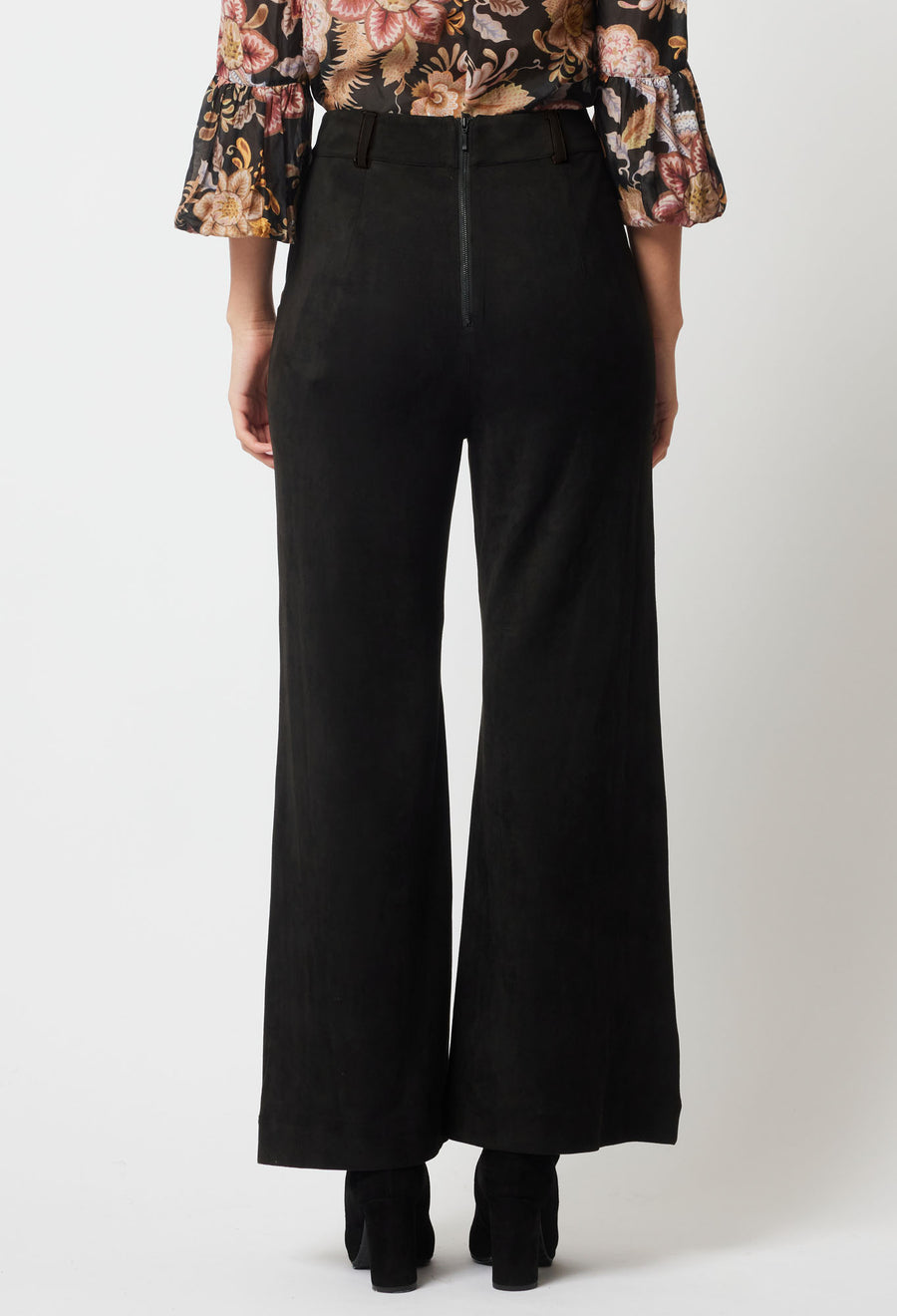 Oncewas II DANXIA Faux Suede Contrast Pant - black