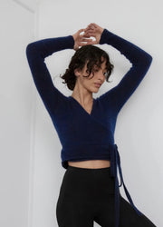 Pinky & Kamal II MOHAIR Wrap Cardigan - dark navy