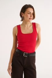 PRIMI II HARMONY SQUARE NECK TANK - Red