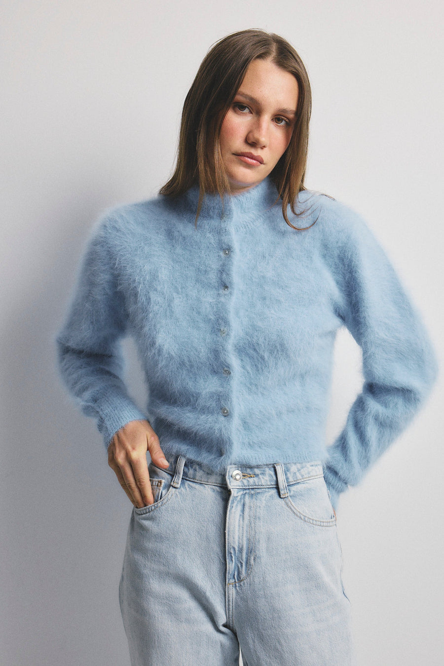 World Of Nomads II BELLA Cashmere Cardigan - Sky