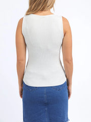 Foxwood II TESSA Metallic Knit Tank - White