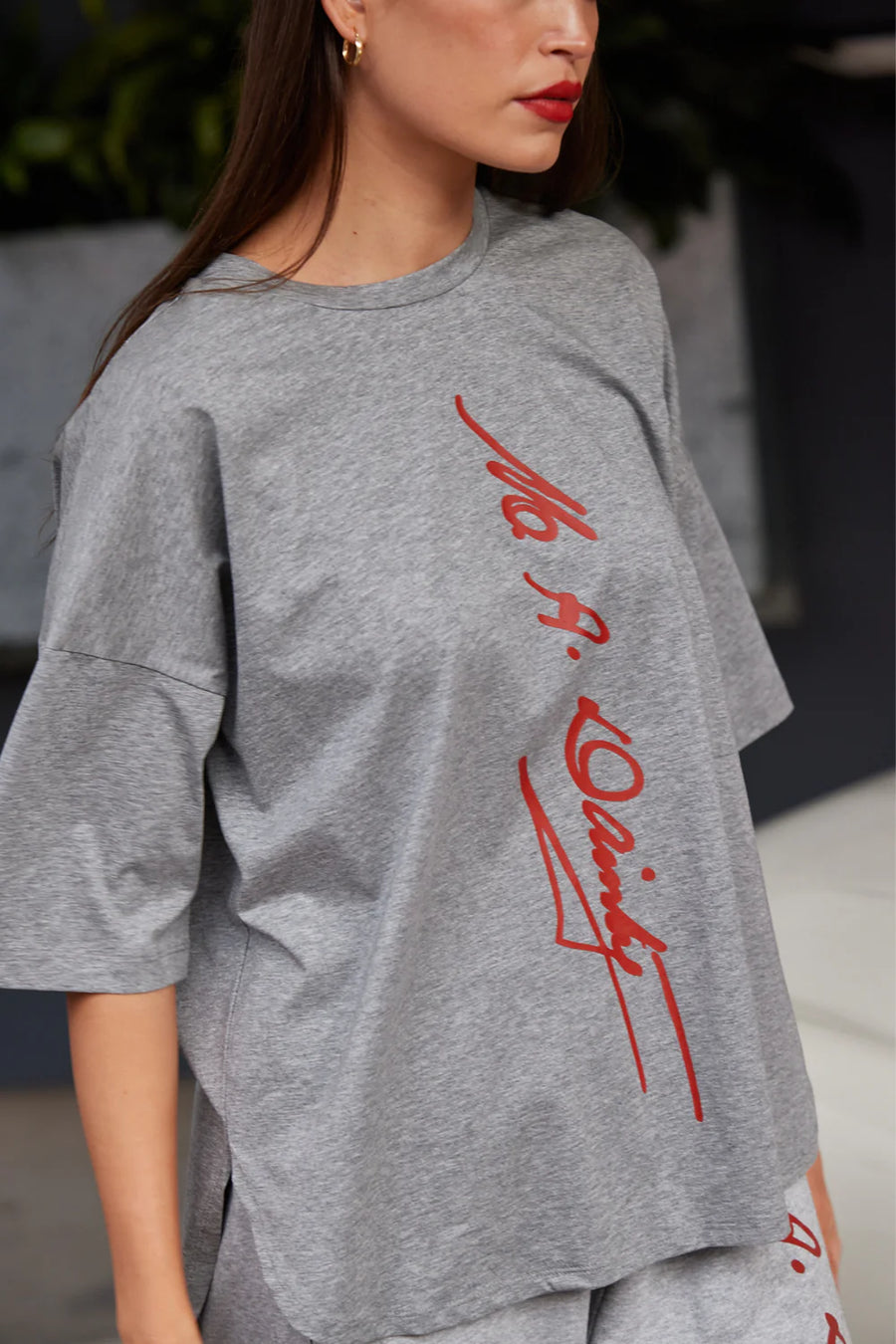 Branded Peony Top in Grey Marle Branded Peony Top in Grey Marle