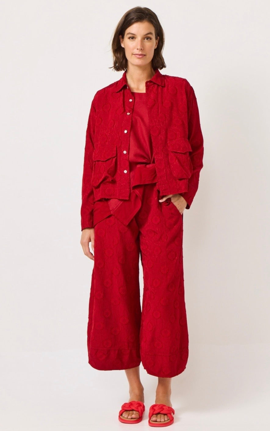 VALIA II SYDNEY PANT - KEPCHUP - plain linen not a print as photo