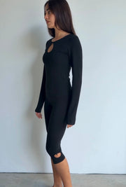 Pinky & Kamal II BEADED L/S Top - black