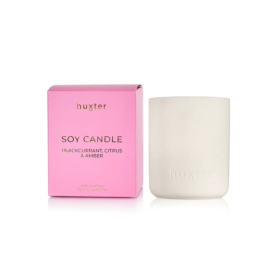 Huxter II Candle Boxed - Blackcurrant, Citrus & Amber - Xmas Flowers Collection