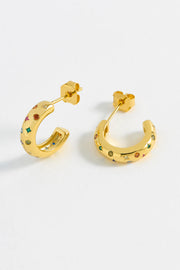 Estella Bartlett II Multicolour Chubby Celestial Hoop - Gold Plated