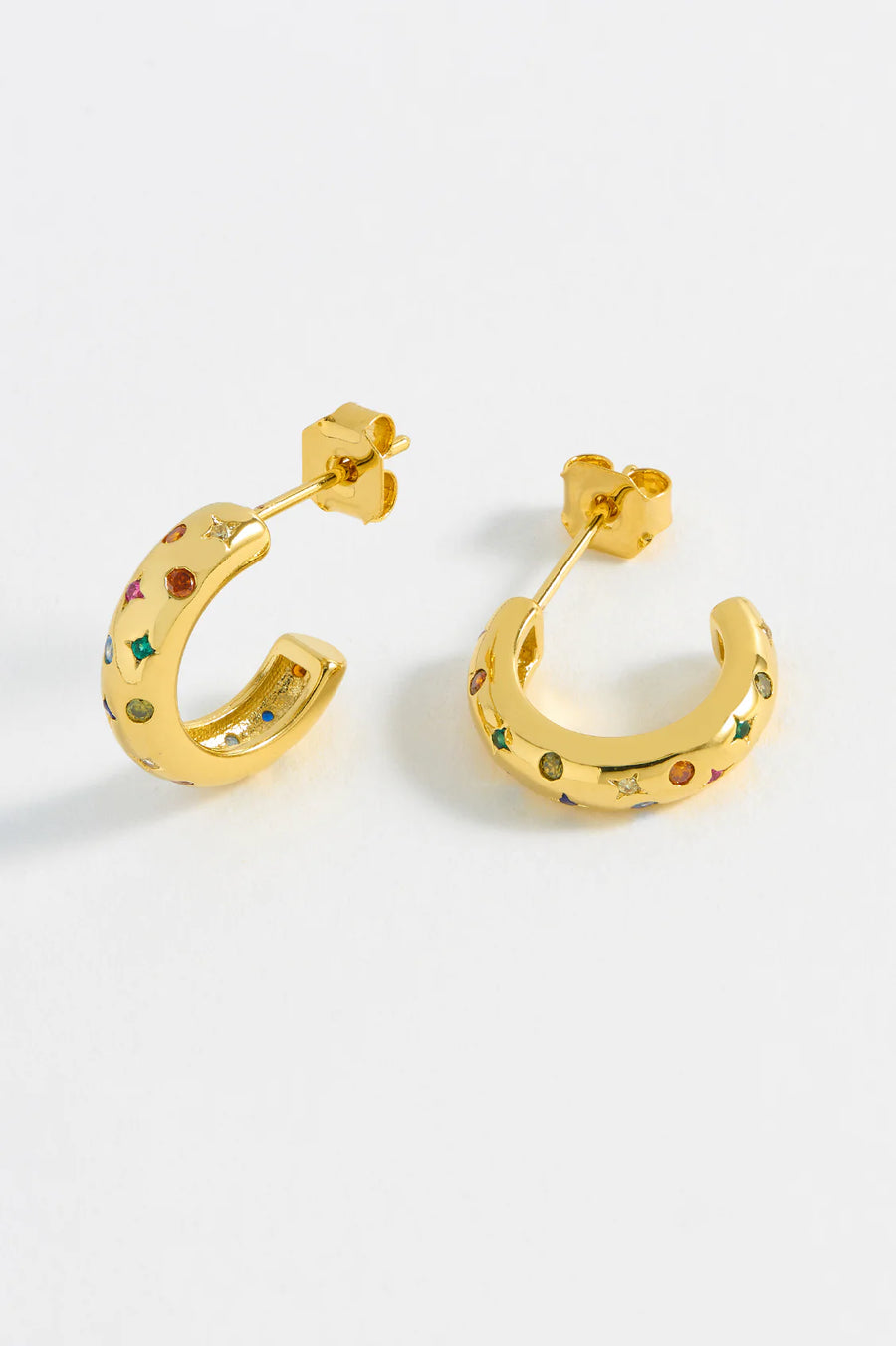 Estella Bartlett II Multicolour Chubby Celestial Hoop - Gold Plated