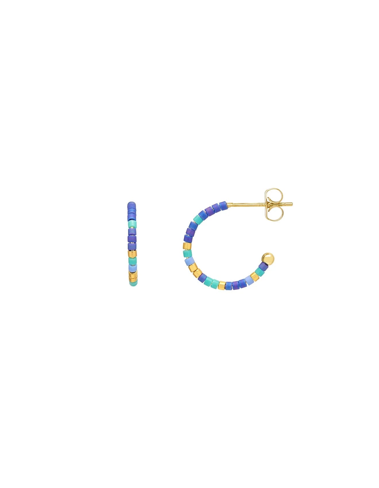 Estella Bartlett II Night Sky Beaded Hoop Earrings - Yellow Gold