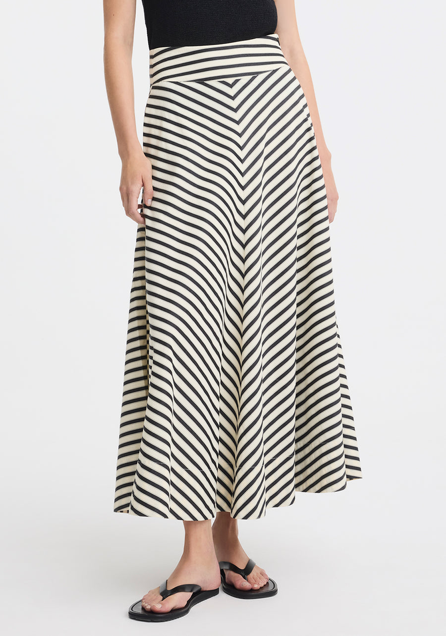 Morrison II MARINA SKIRT - Stripe Black/Cream