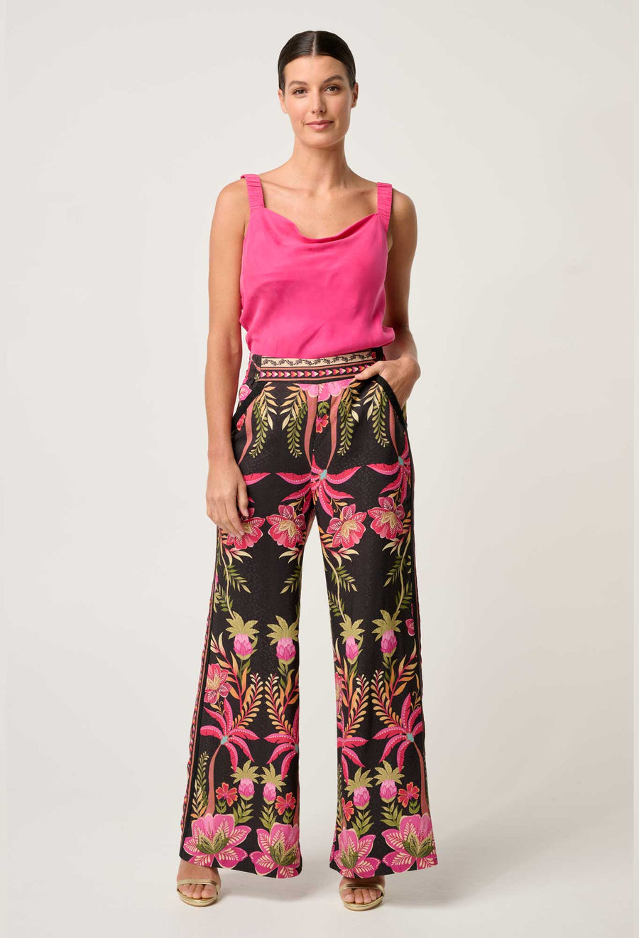 OnceWas II DELRAY Reversible Cupro Cami - Celosia Pink