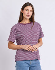 Foxwood II HUTCH STRIPE TEE - Plum