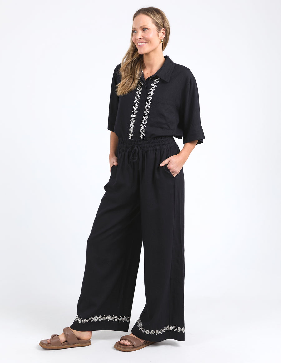 Elm Lifestyle II NINA Embroidered pant - black