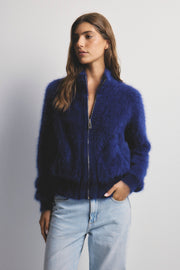 World Of Nomads II FELIX Zip Up Cashmere Bomber - Navy