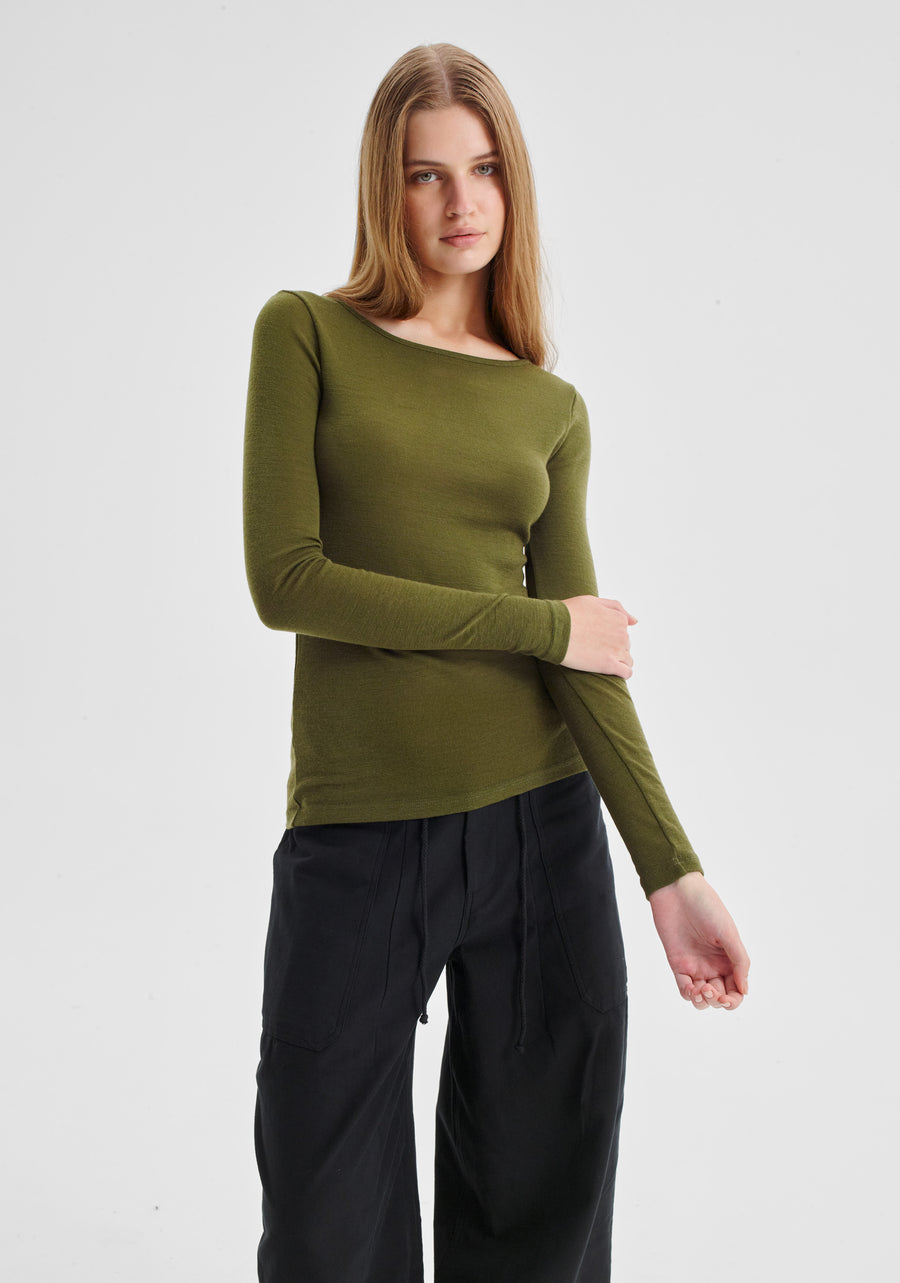 Morrison II MORRI Merino Round Neck - avocado