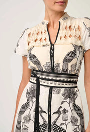 OnceWas II XANTHIA Diamond Smock Dress - imperial stone