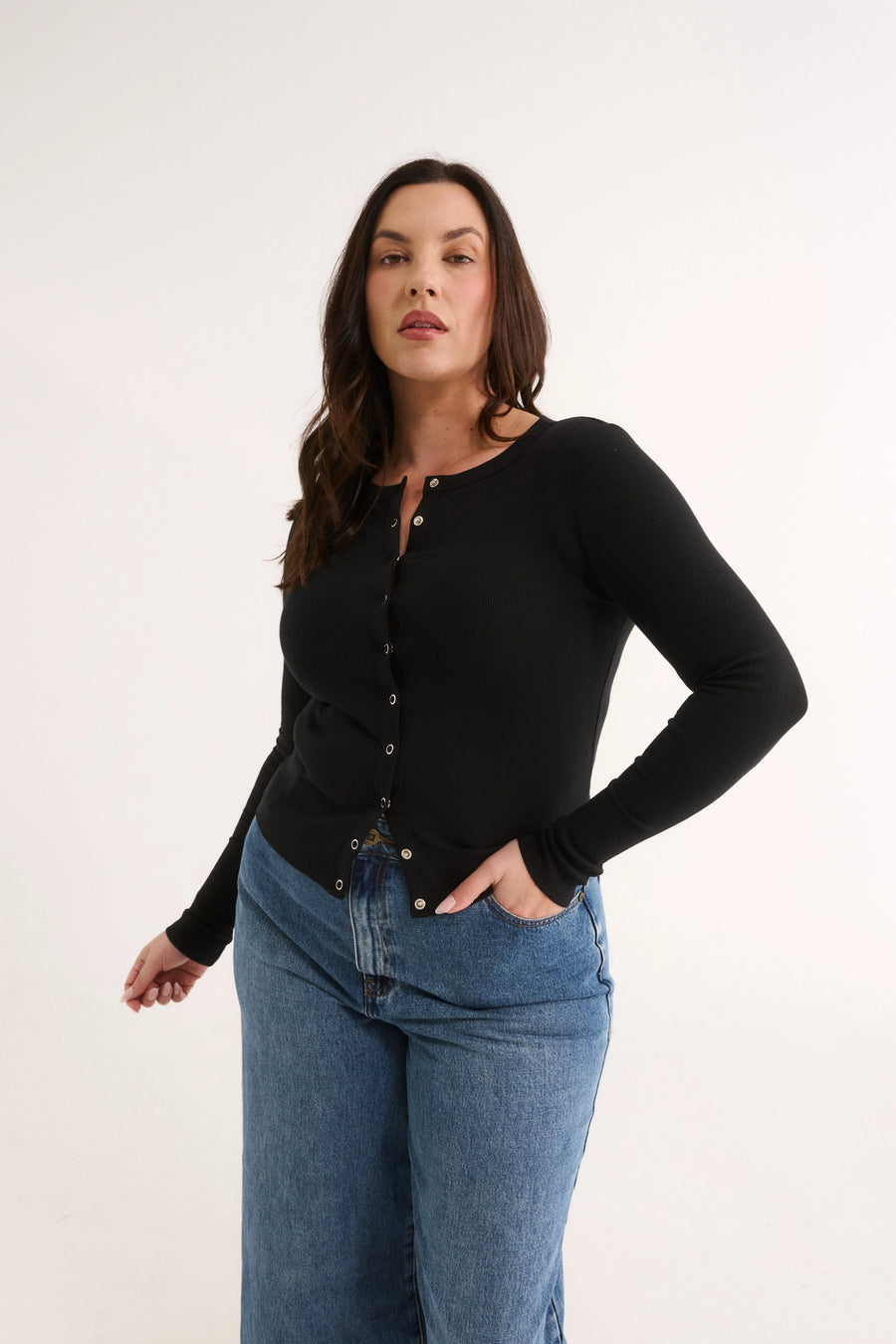 Primi II CATERINA SNAP Button Top - black