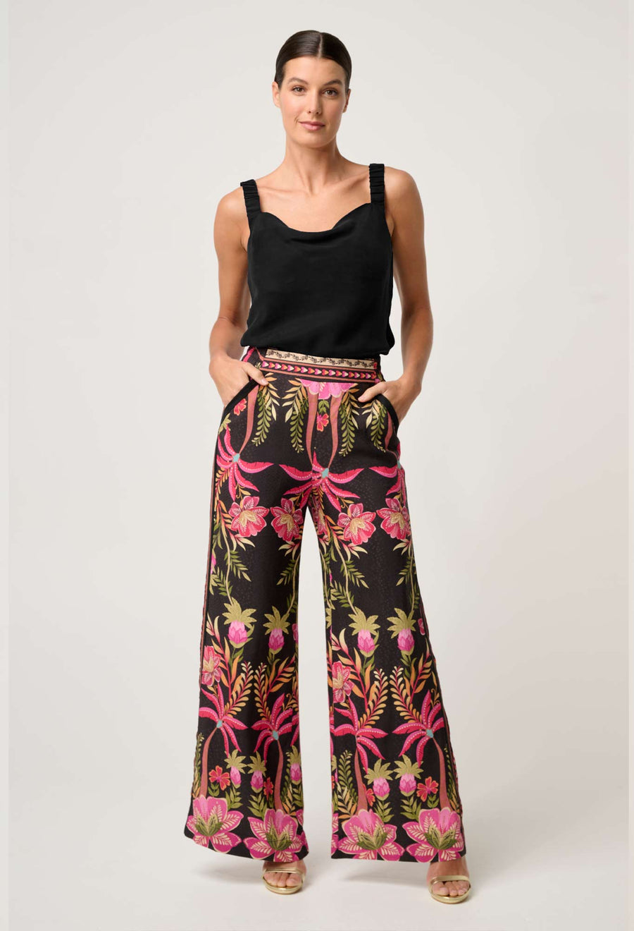 OnceWas II DELRAY Reversible Cupro Cami - Black