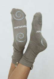 Pinky & Kamal II PLIATES SOCK - Deep Ocean,Sea Green,Lemon Cream,Pebble Grey