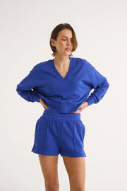 PRIMI II CHARLOTTE V NECK JUMPER - Cobalt