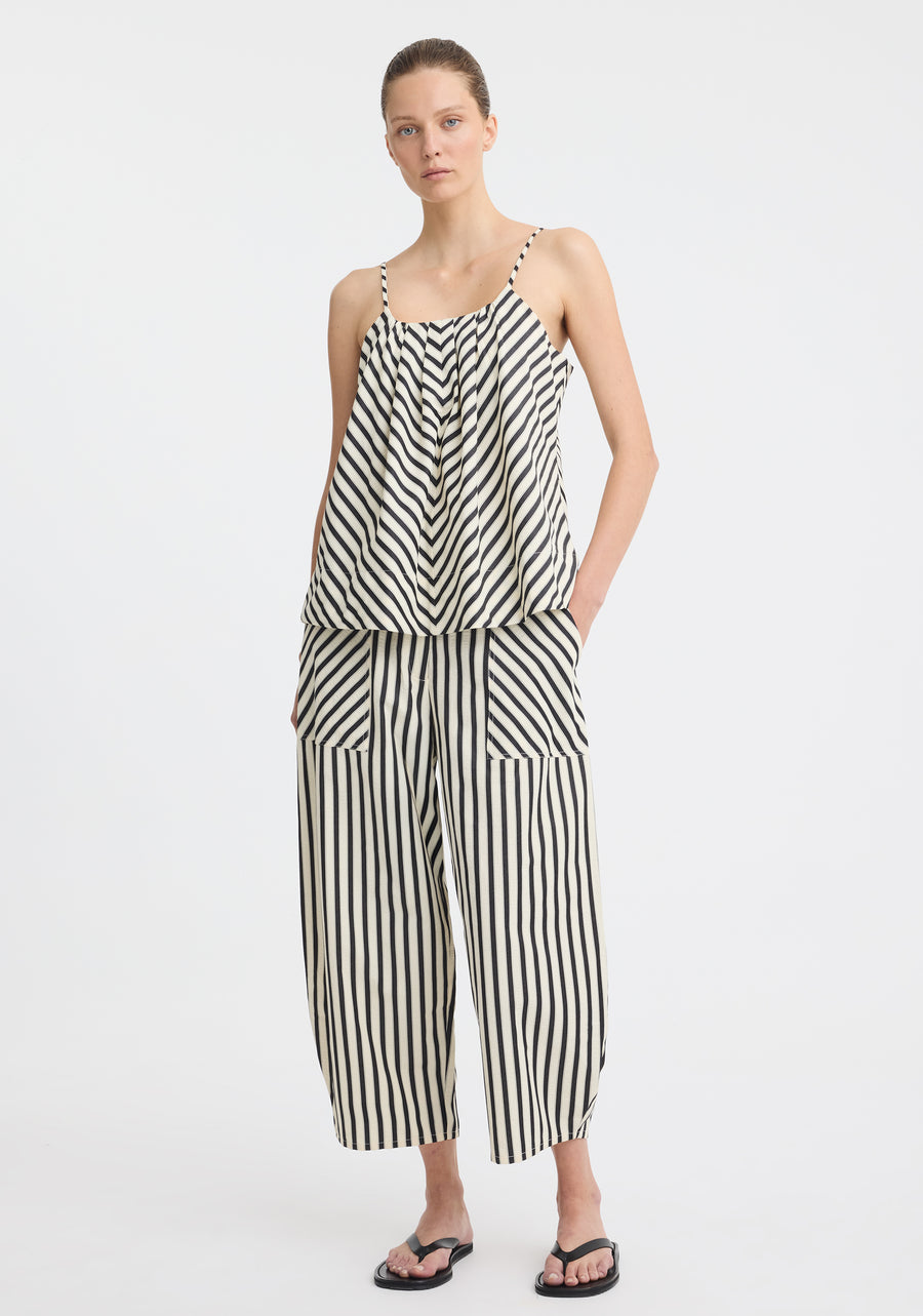 Morrison II MARINA CROP PANT - Stripe Black/Cream