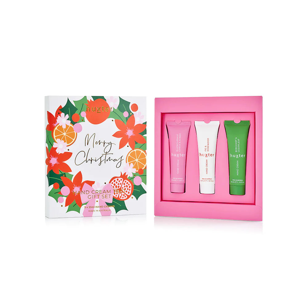 Huxter II Hand Cream Trio Gift Set - 3 x 35ml - Xmas Flowers Collection