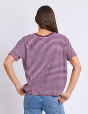 Foxwood II HUTCH STRIPE TEE - Plum