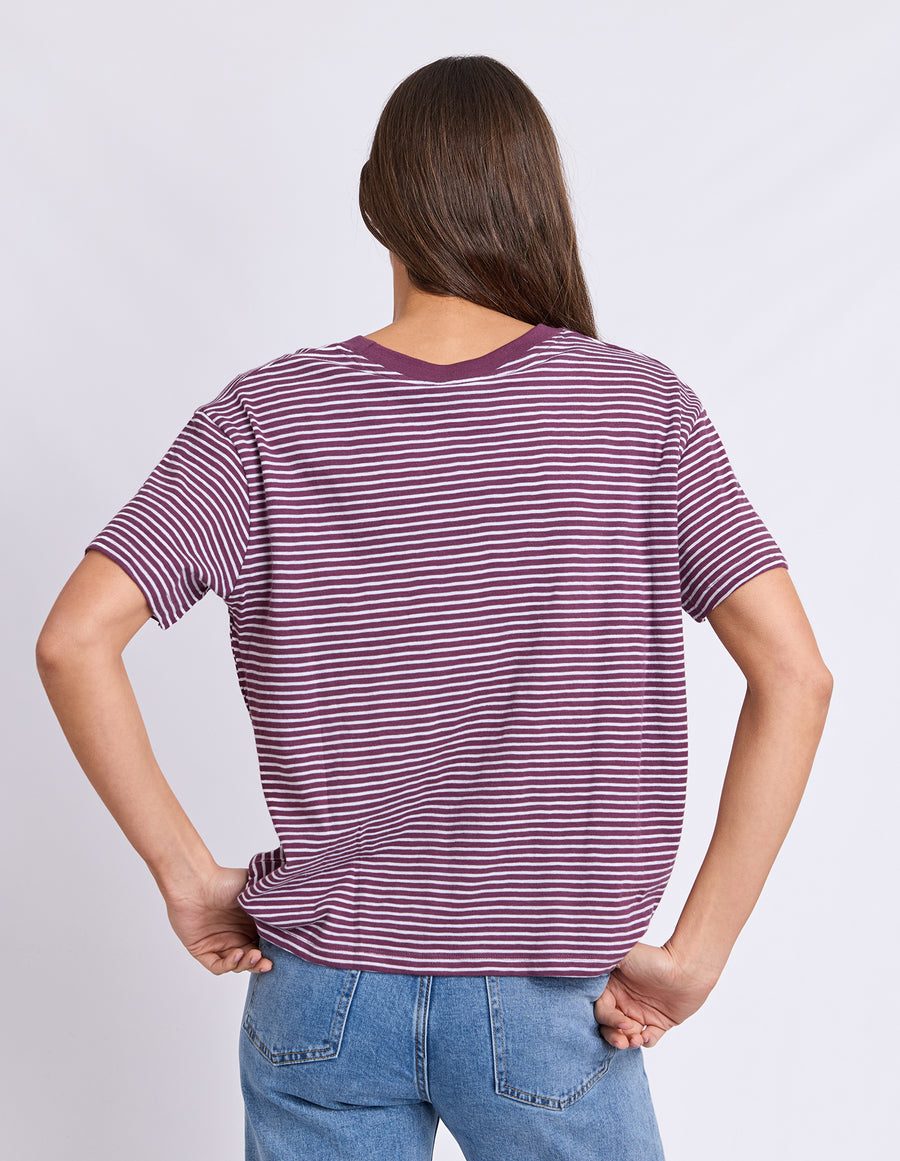 Foxwood II HUTCH STRIPE TEE - Plum