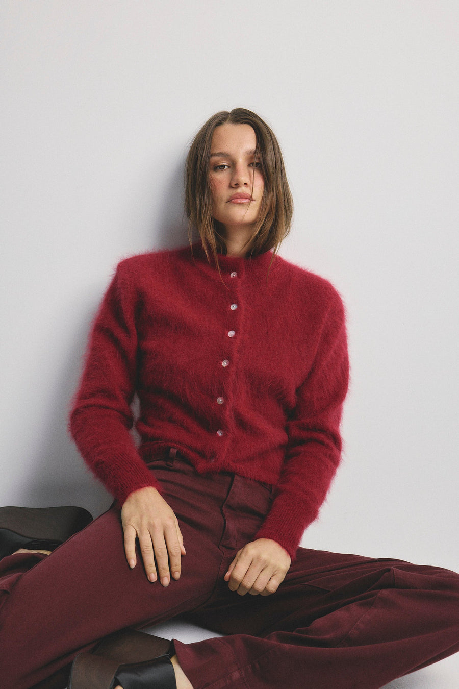 World Of Nomads II BELLA Cashmere Cardigan - Cerise