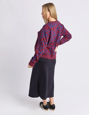 Elm Lifestyle II FREEDOM Floral Crew - plum/pattern