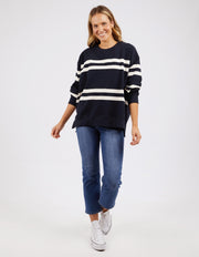 Elm Lifestyle II ALLEGRA Crew - Navy White stripe