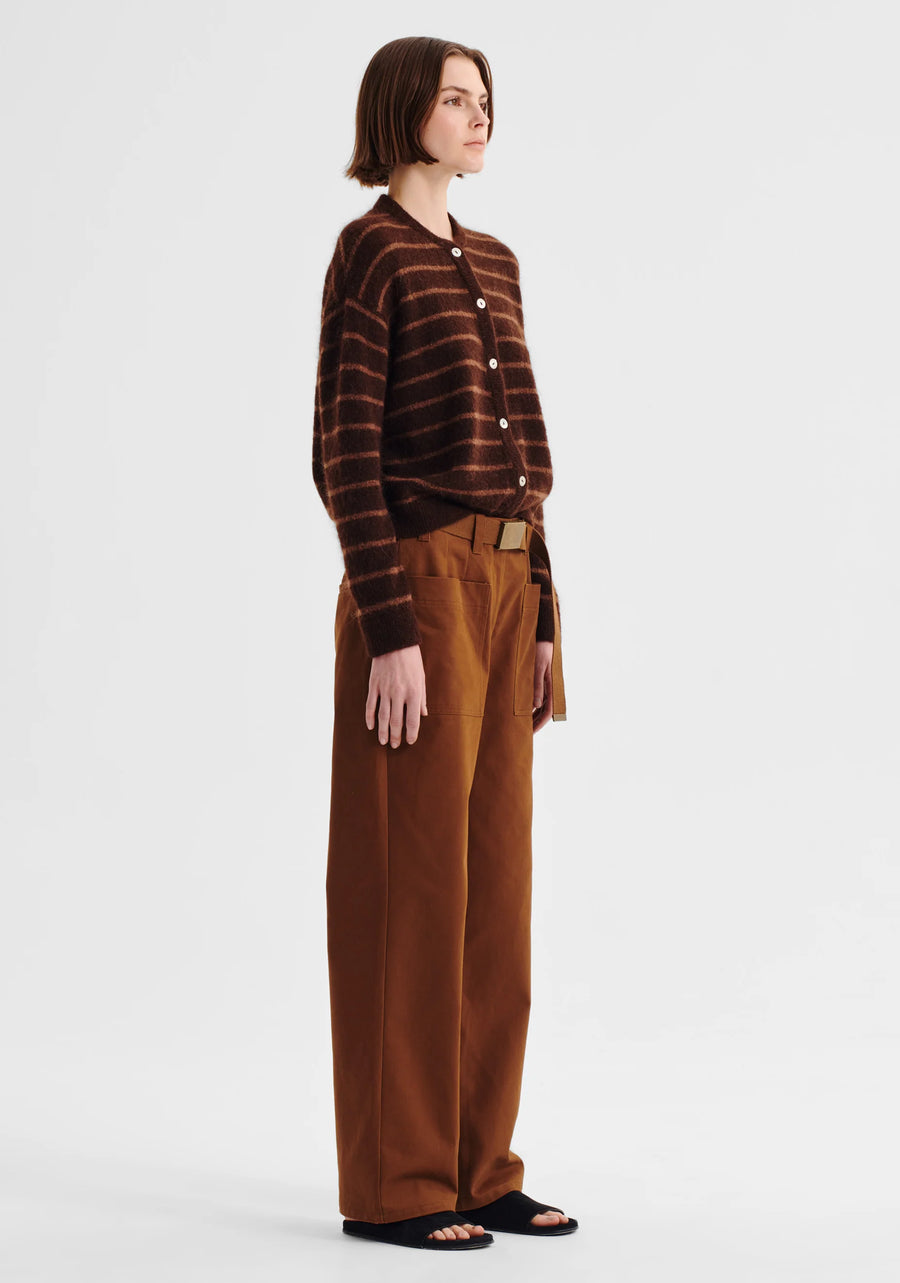 Morrison II ALBI Knit Cardigan - toffee stripe