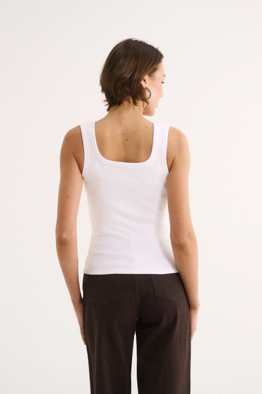 PRIMI II HARMONY SQUARE NECK TANK - White