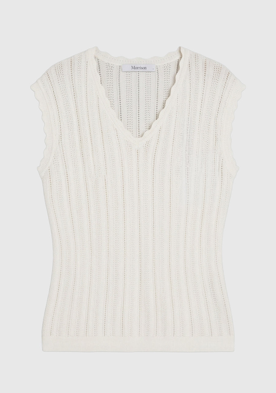 Morrison II ODETTE KNIT VEST - White