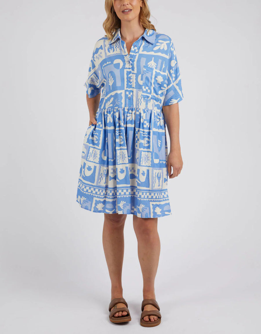 Elm Lifestyle II HOLIDAY Sun Dress - Cerulean Holiday Print