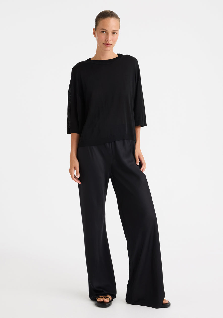Morrison II NELE KNIT T-SHIRT - Black