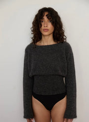 Pinky & Kamal II RIBBED mohair mix knit - dark grey