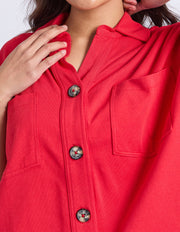 FOXWOOD II POP-Over Shirt - Red