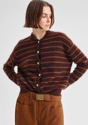 Morrison II ALBI Knit Cardigan - toffee stripe