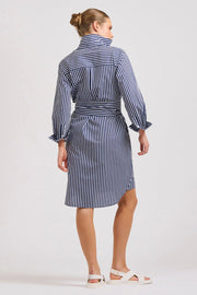 Shirty II CLASSIC Cotton Shirtdress - French Navy Stripe